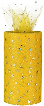 Glitter Tulle Fabric Rolls, 6 by 50 Yards pjenušava til Kalem traka sa šljokicama til mrežasta tkanina za