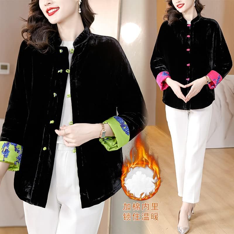 Sunrise Rasvjeta Vintage Tradicionalna kineska jakna Žene Moderna Tang odijelo Godina odjeća Kineski stil