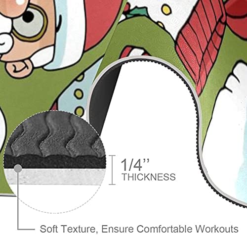 Debela neklizajuća Vježba & amp; fitnes 1/4 prostirka za jogu sa božićnim čarapama bomboni Santa Claus crveno