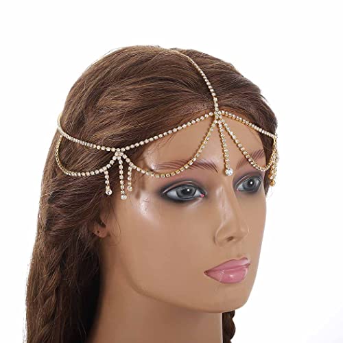 Blindery Rhinestone Head lančić nakit Bridal lanac Headpiece Crystal Hair Chain Jewelry Festival vjenčanje