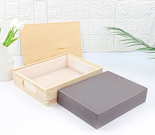 Mose Cafolo Veliki pravokutnik silikonski sapun sa drvenim kutijom i poklopcem DIY ručno izrađene zavijače