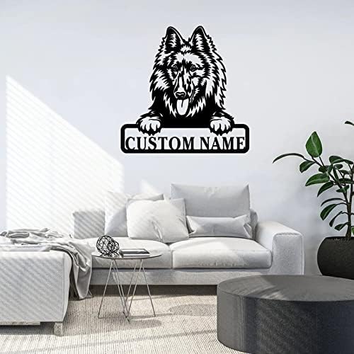 Funlucy Custom Naziv kućnog ljubimca Zbir za pse Metalni znak Ljubav za kućne ljubimce Metalna zidna umjetnost