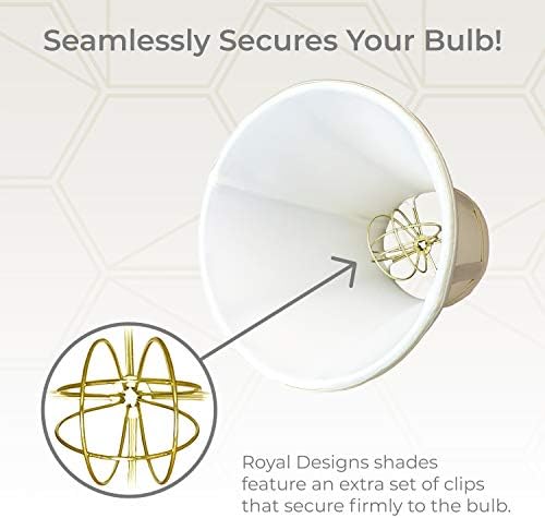 Royal Designs, Inc. True Bell Lamp nijansa sa okruglim kopčom, bež, 3,75 x 7 x 6,75