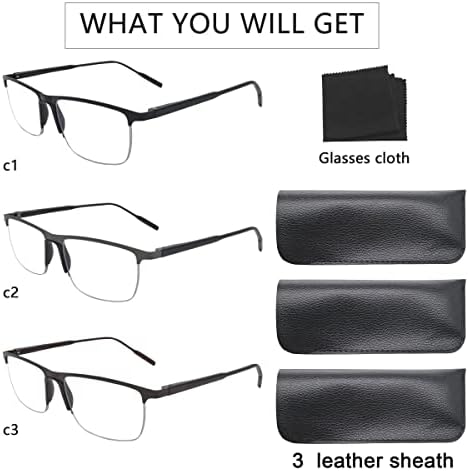 Ytljgj 3 pari čitanje naočala za žene i muškarce, TR90 anti plavo svjetlo, čitači kvalitete Spring Hinge Računarske naočale