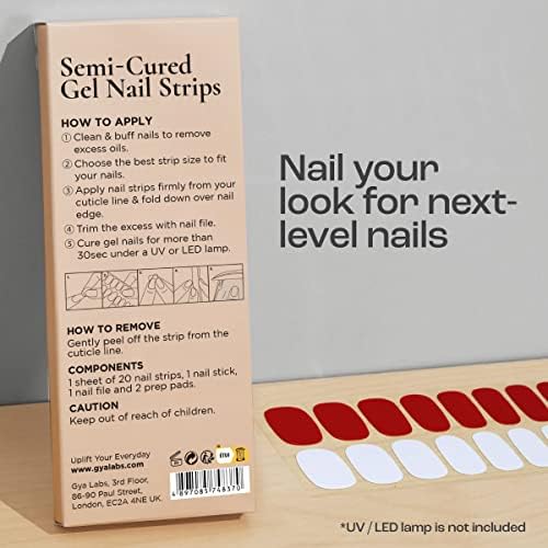 Gya Labs set naljepnica za nokte-dugotrajni nokti za žene - Polusušene gel trake za nokte - naljepnice za