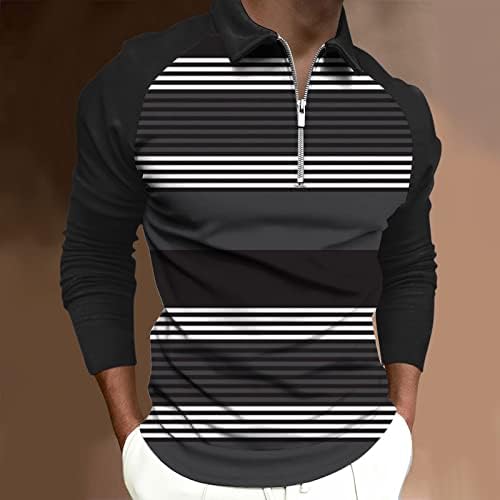 ZDDO 2022 nove polo majice za mens, zip up vrat dugih rukava blok patchwork golf vrhovi casual mišićne dizajnerske