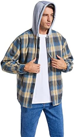 Derbars muške pamučne majice od pamučne jakne od runa obložene flannelske majice Sherpa gumb niz jakne s