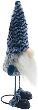 Plavi šešir koji stoje žičana noga gnome 3,62 w x 5,5 d 11 h tkanina
