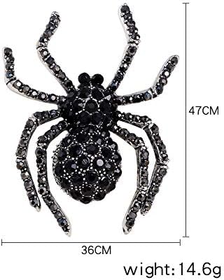 Halloween Black Spider broševi igle Punk Black Crystal Rhinestone gotic Spider Insect broš nakit za žene