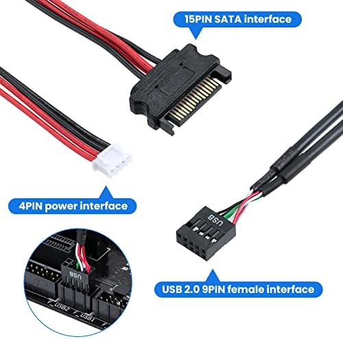 MZHOU 9-pin USB zaglavlje matične ploče 1 do 2 USB produžni kabel USB 2.0 9Pin adapter za priključak za