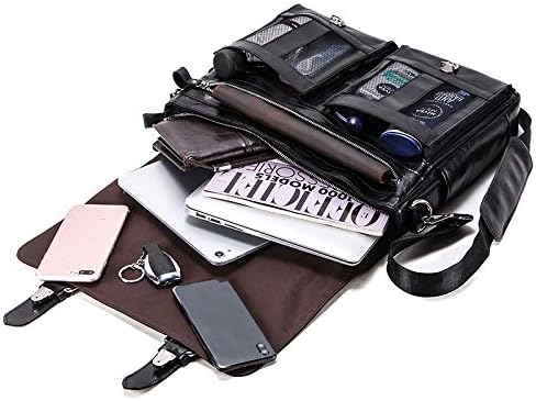 Gusta odvjetnička kožna muška aktovka 13inch laptop torba Retro Business Muškarci Messenger torba crna