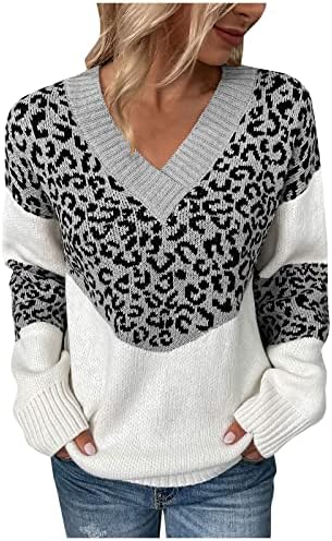 Nokmopo Womens dukseva jesenski gumb Čvrsta boja s dugim rukavima kardigan pletene džemper grafički duks