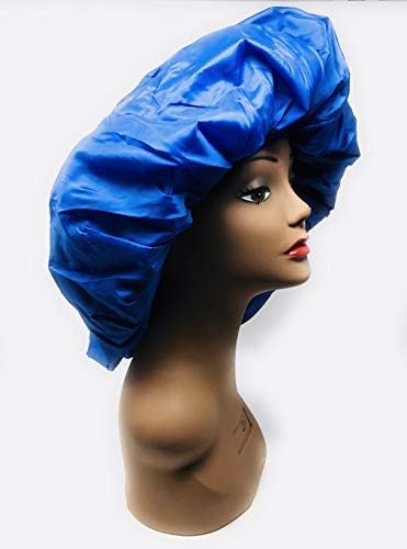 Dream Super Jumbo Noćna i dnevna kapa - plava, satena, tkanina, elastična traka, pamuk, drži kosu na mjestu,