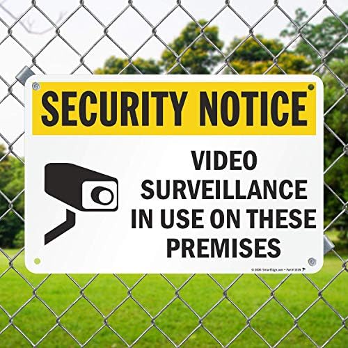 SmartSign Sigurnosna obavijest - Video nadzor u upotrebi u prostorijama znak | 12 x 18 aluminijum